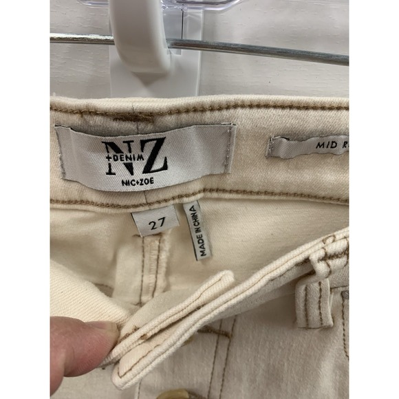 Nic+Zoe‎ Jeans NZ Mid Rise Womens Size 27 Canvas Denim Fly Button Wide Leg - Picture 5 of 11